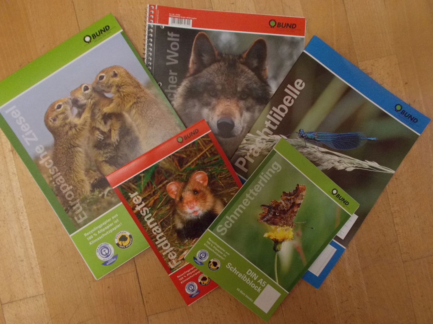 BUND-Schulhefte aus Recyclingpapier