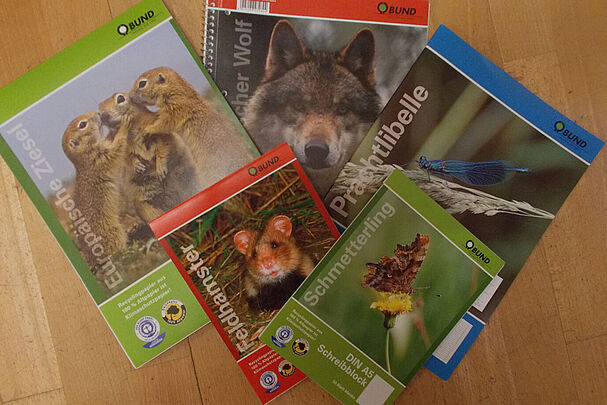 BUND-Schulhefte aus Recyclingpapier